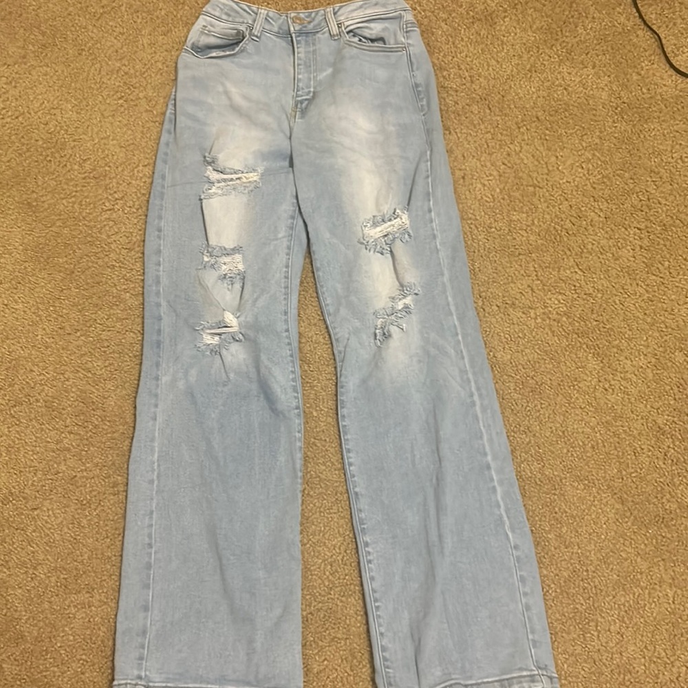 Wax Jeans Ripped washed baggy jeans